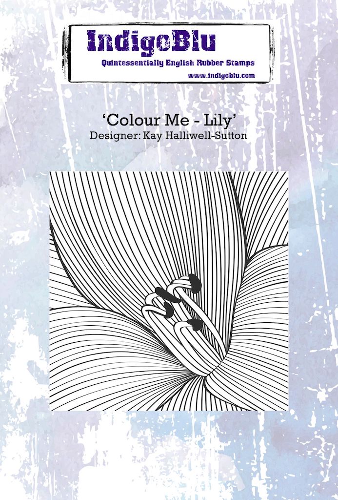 Colour Me - Lily A6 Red Rubber Stamp by Kay Halliwell-Sutton